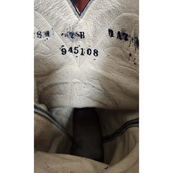 Larry Mahan Vintage Rare Rodeo Black White Red Cowgirl Cowboy Western Boots 7 B - Picture 14 of 16